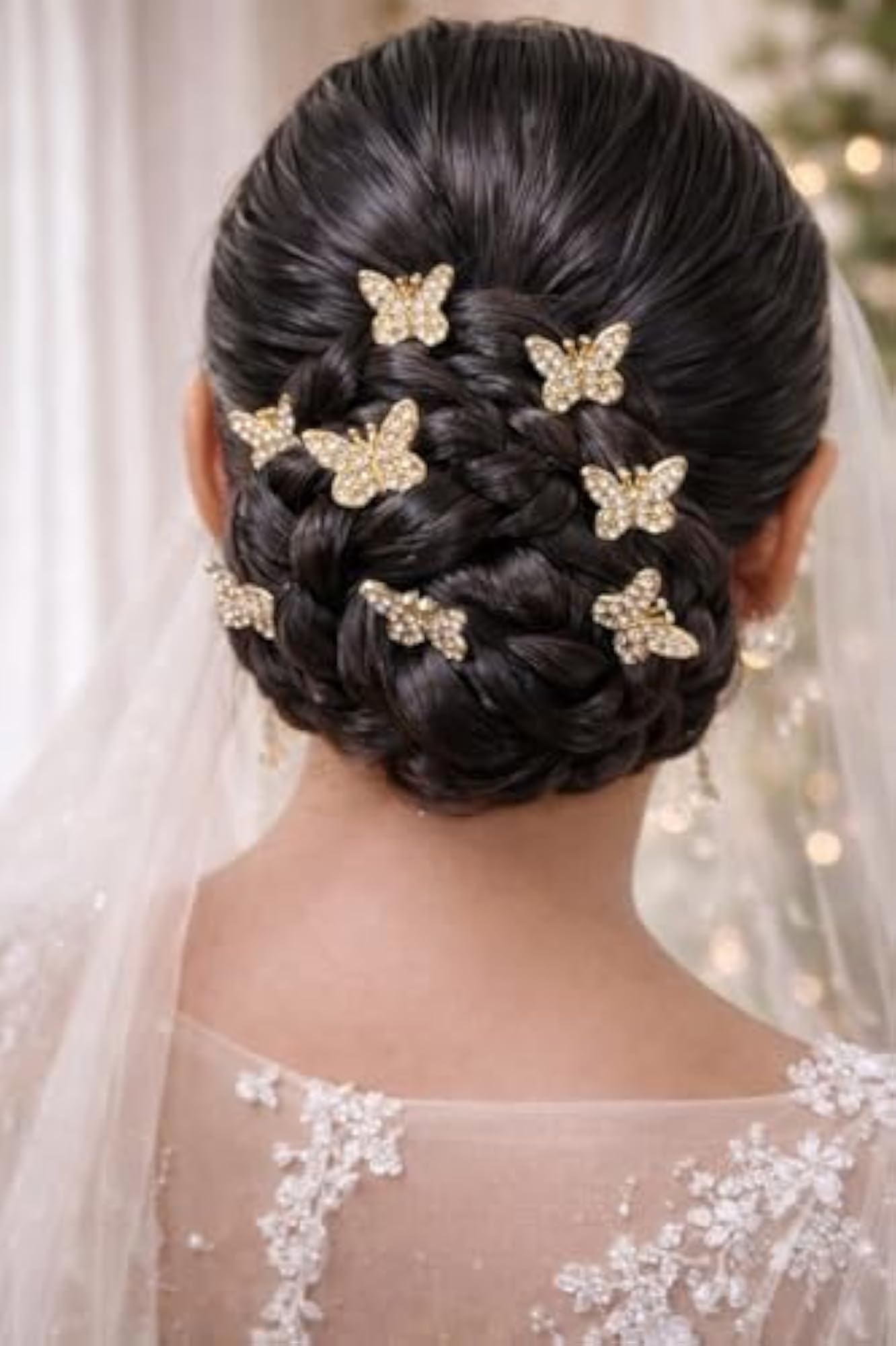 Butterfly Gold-Plated Juda Pins for Women, Crystal Studded